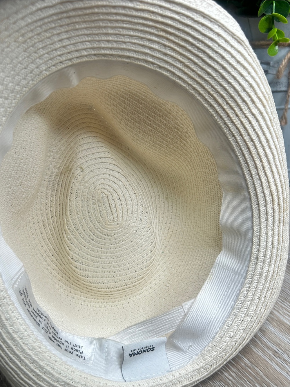 SONOMA Goods for Life Woven Straw Fedora Hat • Neutral Summer Beach Travel Style - Picture 6 of 7